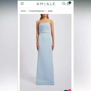 Amsale Sonia Dress in Ice Blue